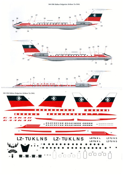 Tupolev Tu134A (Balkan Bulgaria - late)  144-1106