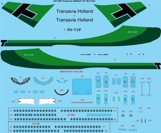 Boeing 737 -200 (Transavia '90's 'Hockeystick') 144-1140