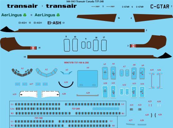 Boeing 737 -200 (Transair Canada)  144-1143