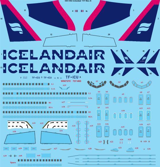 Boeing 737Max 8 (Icelandair - Magenta/Blue) 144-1146
