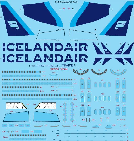Boeing 737Max 8 (Icelandair - Skyblue/Blue) 144-1148