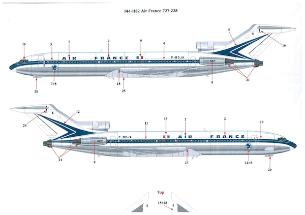 Boeing 727-200 (Air France OC- Delivery scheme)  144-1182