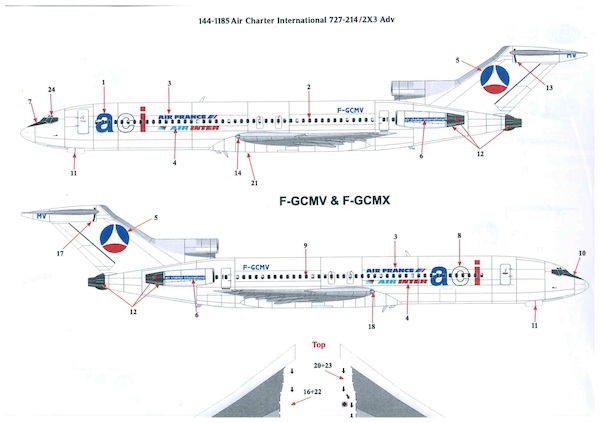 Boeing 727-200 (Air Charter International - late ACI with Air France - Air Inter titles)  144-1185