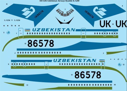 Ilyushin IL62M (Uzbekistan Airways) 144-1216