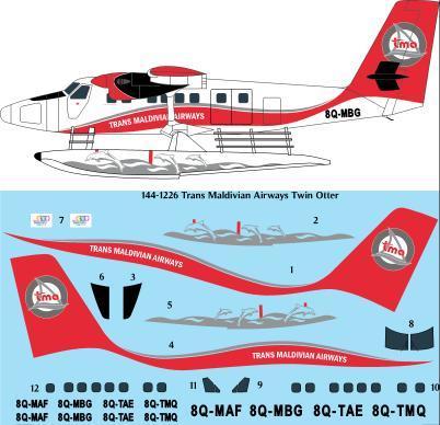 DHC6 Twin Otter (Trans Maldivian Airways) Fits Mark 1 144-1226