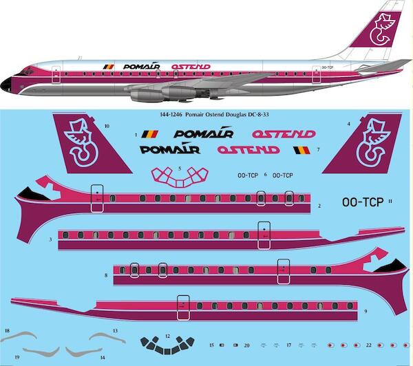 Douglas DC8-33 (Pomair Ostend) For X scale 144-1246
