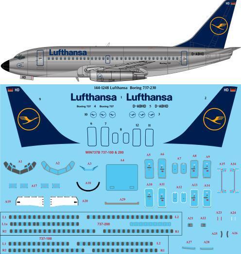 Boeing 737-230 (Lufthansa experimental without cheatline) 144-1248