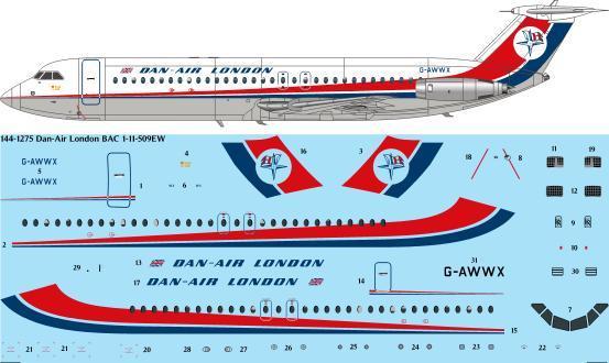 BAC 1-11-509EW Version 1 (Dan Air London) 144-1275