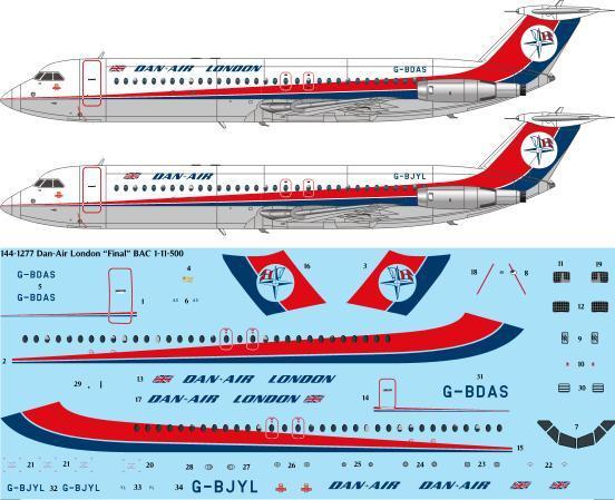 BAC 1-11-509EW Version 3 (Dan Air London) 144-1277