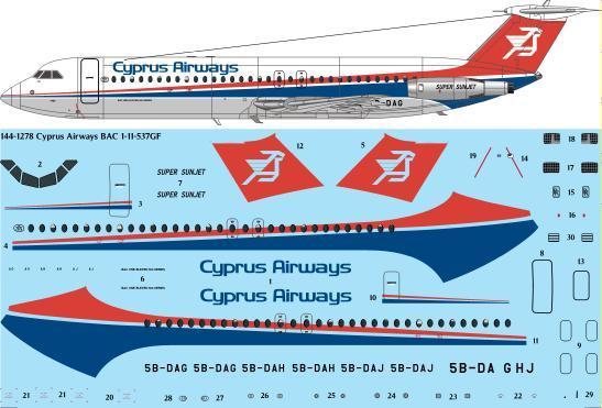 BAC 1-11-537GF (Cyprus Airways) 144-1278