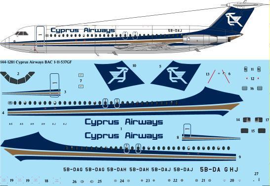 BAC 1-11-537GF (Cyprus Airways) 144-1281