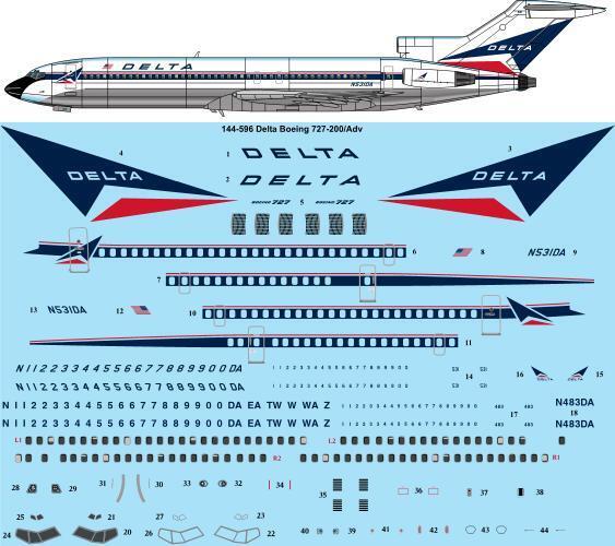 Boeing 727-232/Adv (Delta) For CRM kit 144-1284
