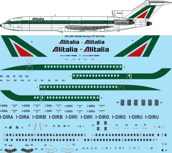Boeing 727-243/Adv (Alitalia)  For CRM kit  144-1289