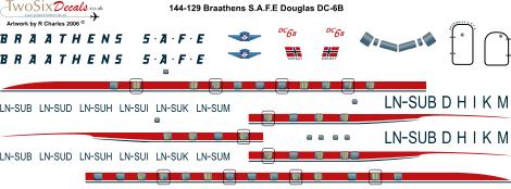 Douglas DC6B (Braathens SAFE) 144-129