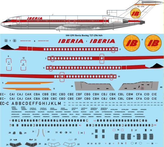 Boeing 727-256/Adv (Iberia) For CRM kit 144-1291