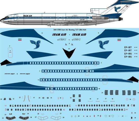 Boeing 727-286/Adv. (Iran Air Delivery) 144-1300