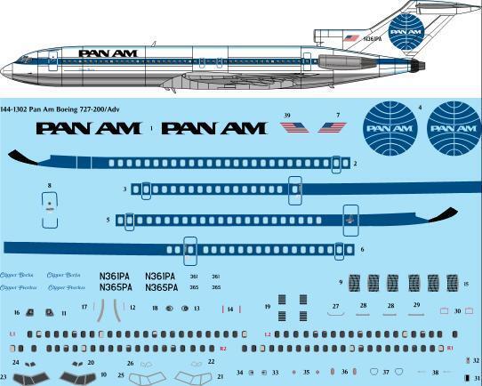 Boeing 727-200/Adv. (Pan Am Delivery) 144-1302