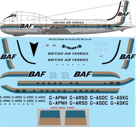 ATL98 Carvair (British Air Ferries Sand - Blue )  144-1317