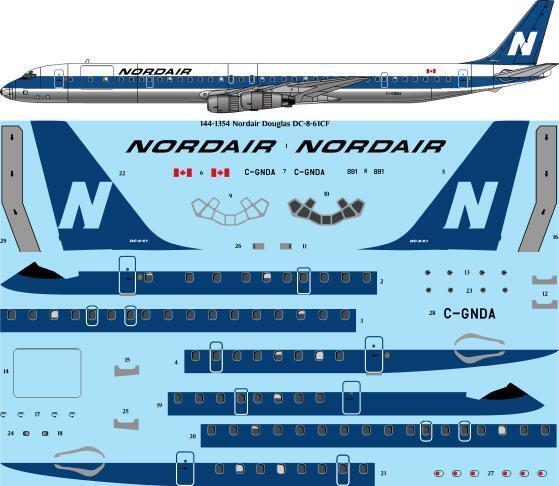 Douglas DC8-61CF (Nordair)  144-1354