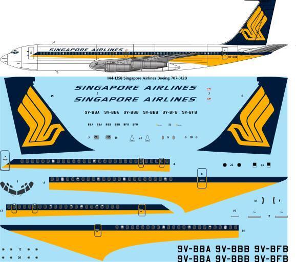 Boeing 707-312B (Singapore Airlines) 144-1358