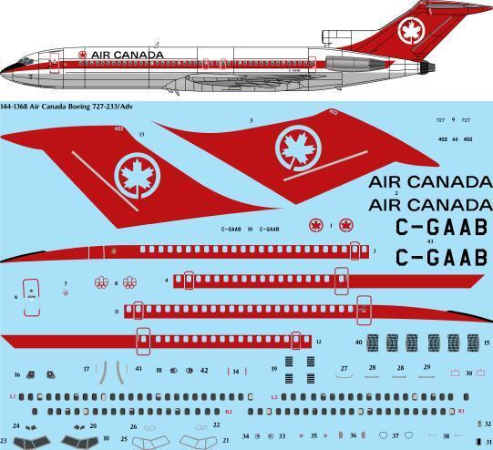 Boeing 727-233/Adv (Air Canada)  144-1368