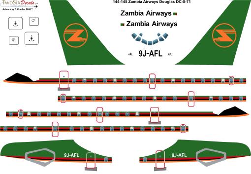 Douglas DC8-71 (Zambia Airways) 144-145