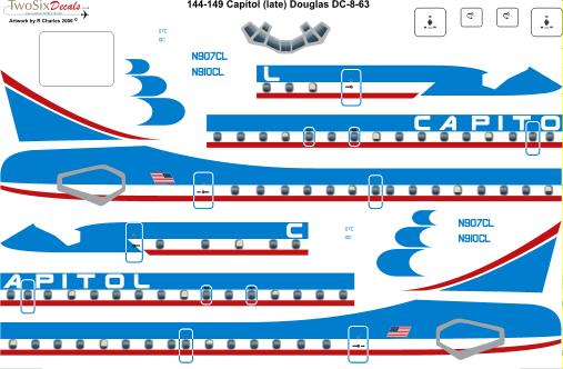 Douglas DC8-63 (Capitol)  144-149