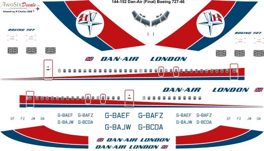 Boeing 727-100 (Dan- Air Final colours)  144-152