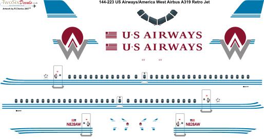 Airbus A319 (America West US Retro)  144-223