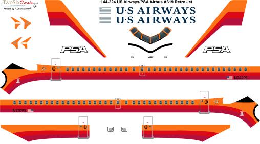 Airbus A319 (PSA US Retro) 144-224