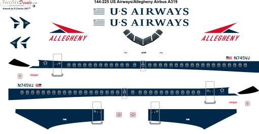 Airbus A319 (Allegheny US Retro)  144-225