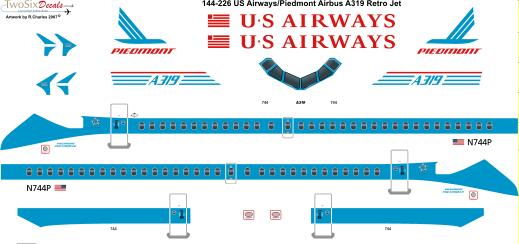Airbus A319 (Piedmont US Retro) 144-226