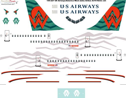 Airbus A319 (America West - Late - US Retro)  144-227