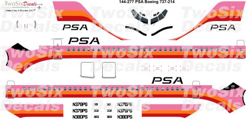 Boeing 737-200 (PSA Pink)  144-277