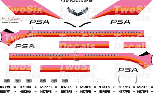 Boeing 727-100 (PSA Pink) 144-281
