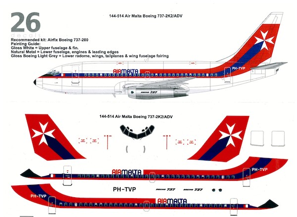 Boeing 737-2K2/ADV (PH-TVP Air Malta leased from Transavia)  144-514