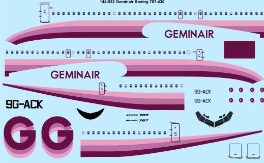 Boeing 707-430 (Geminair) 144-532