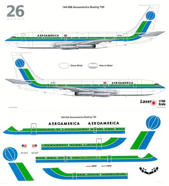 Boeing 720 (Aeroamerica - Green and blue) 144-566