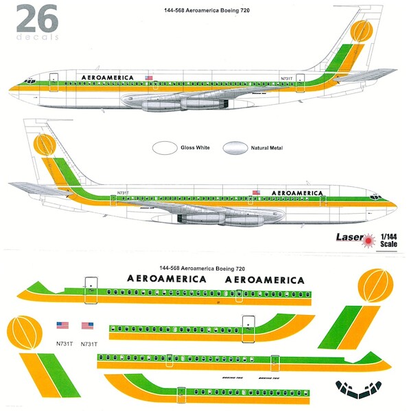 Boeing 720 (Aeroamerica - Green and Orange)  144-568