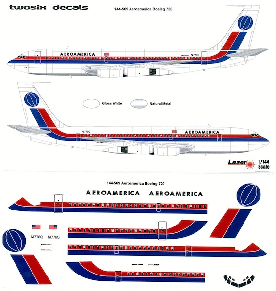 Boeing 720 (Aeroamerica - Red and Blue) 144-569