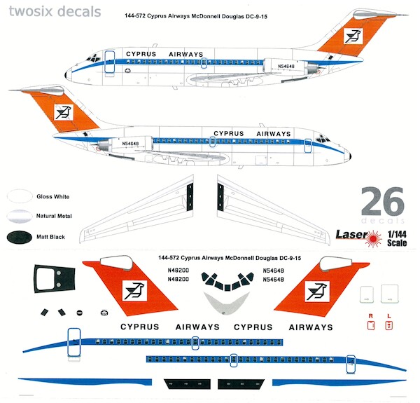 Douglas DC9-15 (Cyprus Airways) 144-572