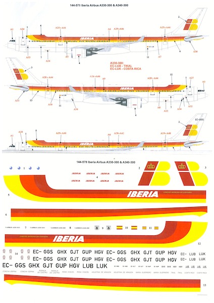 Airbus A330-300 and A340-300 (Iberia) 144-578