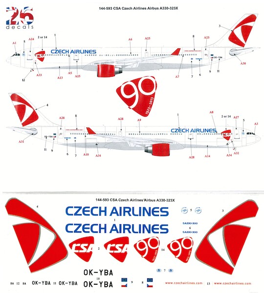 Airbus A330-323X (Czech Airlines)  144-593