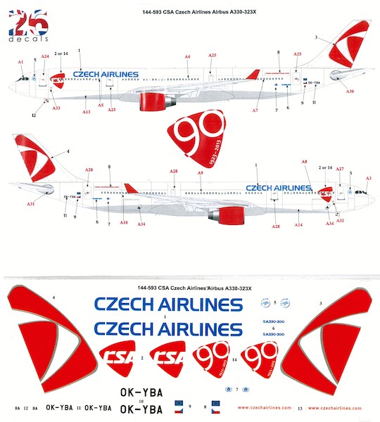 Airbus A330-323X (Czech Airlines) 144-593