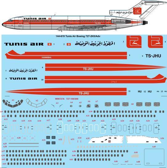 Boeing 727-200Adv (Tunis Air) 144-619