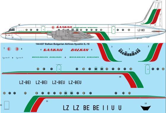 Ilyushin IL18 (Balkan Bulgarian Airlines) 144-637