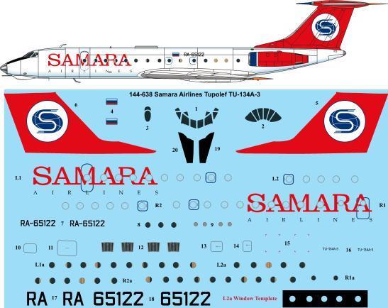 Tupolev Tu134A-3 (Samara Airlines) 144-638