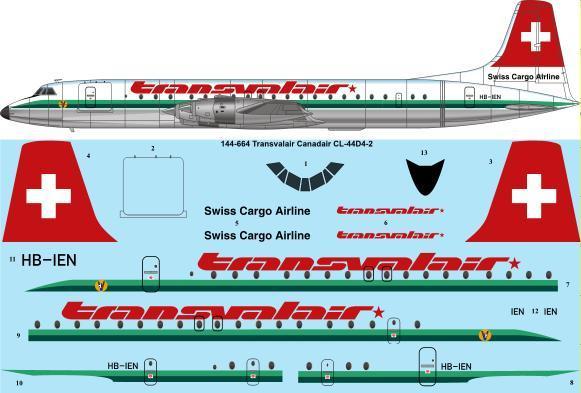 Canadair CL44D-4 (Transvalair - Swiss Cargo Airline)  144-664