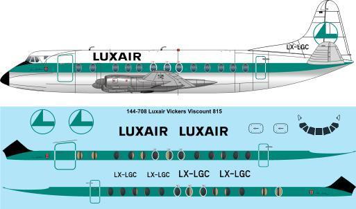 Vickers Viscount 815 (Luxair) 144-708