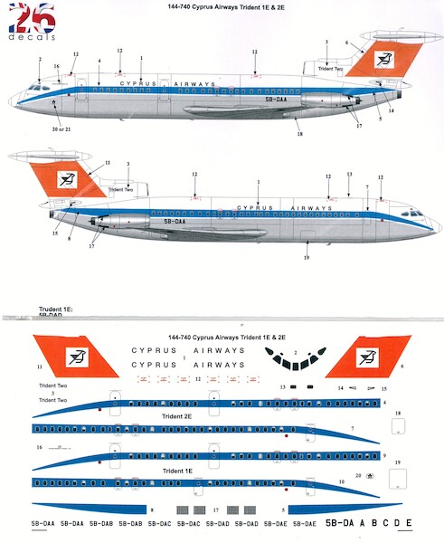 HS121 Trident 1E/2E (Cyprus Airways)  144-740